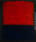 Mark Rothko Famous Paintings - Red over Dark Blue on Dark Gray